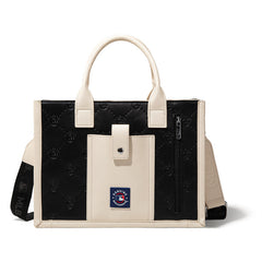 MLB Chicago Cubs Leather Stitched Crossbody Bag-Black