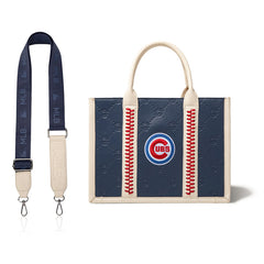 MLB Chicago Cubs Leather Stitched Crossbody Bag-Blue