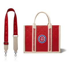 MLB Chicago Cubs Leather Stitched Crossbody Bag-Red