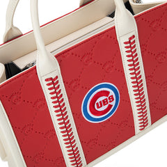 MLB Chicago Cubs Leather Stitched Crossbody Bag-Red