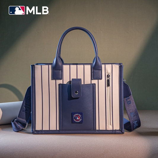 MLB Chicago Cubs Leather Stitched Crossbody Bag-Stripe