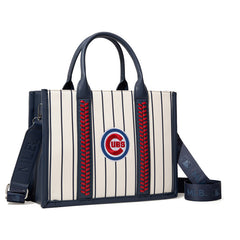 MLB Chicago Cubs Leather Stitched Crossbody Bag-Stripe