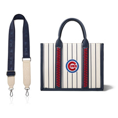 MLB Chicago Cubs Leather Stitched Crossbody Bag-Stripe