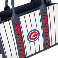 MLB Chicago Cubs Leather Stitched Crossbody Bag-Stripe