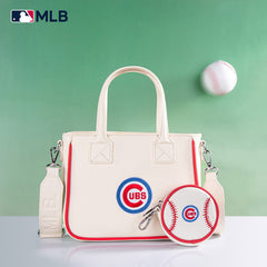 MLB Chicago Cubs Team Tote/Crossbody with Baseball Coin Pouch