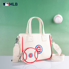 MLB Chicago Cubs Team Tote/Crossbody with Baseball Coin Pouch