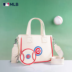 MLB Chicago Cubs Team Tote/Crossbody with Baseball Coin Pouch