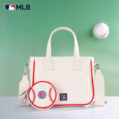 MLB Chicago Cubs Team Tote/Crossbody with Baseball Coin Pouch