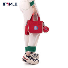 MLB Chicago Cubs Team Tote/Crossbody with Baseball Coin Pouch