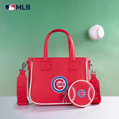 MLB Chicago Cubs Team Tote/Crossbody with Baseball Coin Pouch