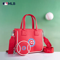 MLB Chicago Cubs Team Tote/Crossbody with Baseball Coin Pouch