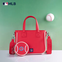 MLB Chicago Cubs Team Tote/Crossbody with Baseball Coin Pouch