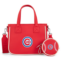 MLB Chicago Cubs Team Tote/Crossbody with Baseball Coin Pouch