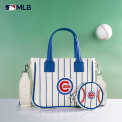 MLB Chicago Cubs Team Tote/Crossbody with Baseball Coin Pouch