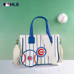 MLB Chicago Cubs Team Tote/Crossbody with Baseball Coin Pouch