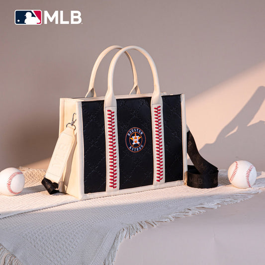 MLB Houston Astros Leather Stitched Crossbody Bag-Black