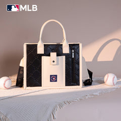 MLB Houston Astros Leather Stitched Crossbody Bag-Black