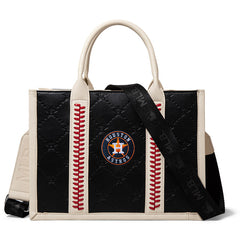 MLB Houston Astros Leather Stitched Crossbody Bag-Black