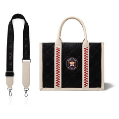 MLB Houston Astros Leather Stitched Crossbody Bag-Black