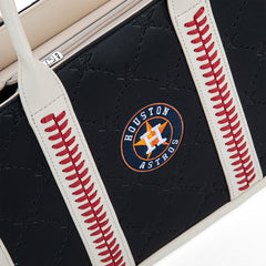 MLB Houston Astros Leather Stitched Crossbody Bag-Black