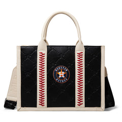 MLB Houston Astros Leather Stitched Crossbody Bag-Black