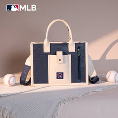 MLB Houston Astros Leather Stitched Crossbody Bag-Blue