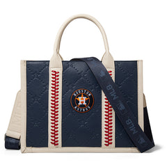 MLB Houston Astros Leather Stitched Crossbody Bag-Blue