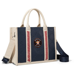 MLB Houston Astros Leather Stitched Crossbody Bag-Blue