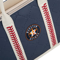 MLB Houston Astros Leather Stitched Crossbody Bag-Blue