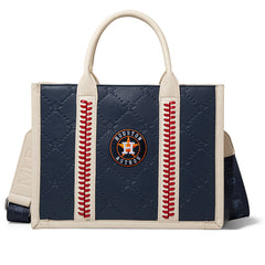 MLB Houston Astros Leather Stitched Crossbody Bag-Blue