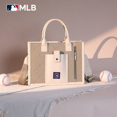 MLB Houston Astros Leather Stitched Crossbody Bag-Camel