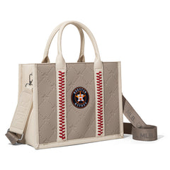 MLB Houston Astros Leather Stitched Crossbody Bag-Camel