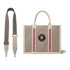 MLB Houston Astros Leather Stitched Crossbody Bag-Camel