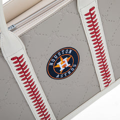 MLB Houston Astros Leather Stitched Crossbody Bag-Camel