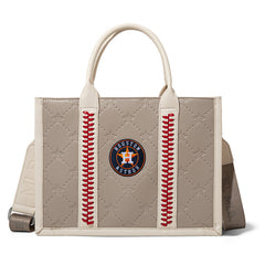 MLB Houston Astros Leather Stitched Crossbody Bag-Camel