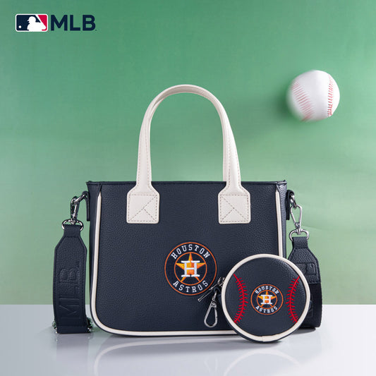 MLB Houston Astros Team Tote/Crossbody with Baseball Coin Pouch