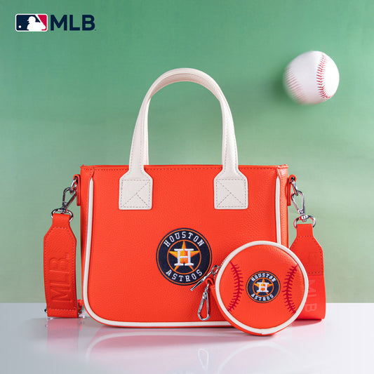 MLB Houston Astros Team Tote/Crossbody with Baseball Coin Pouch