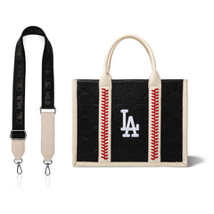 MLB Los Angeles Dodgers Leather Stitched Crossbody Bag-Black