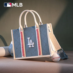 MLB Los Angeles Dodgers Leather Stitched Crossbody Bag-Jean