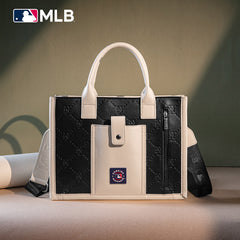 MLB New York Mets Leather Stitched Crossbody Bag-Black