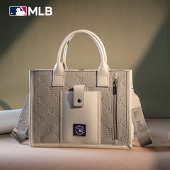 MLB New York Mets Leather Stitched Crossbody Bag-Camel