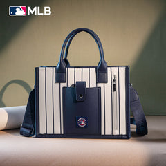 MLB New York Mets Leather Stitched Crossbody Bag-Stripe