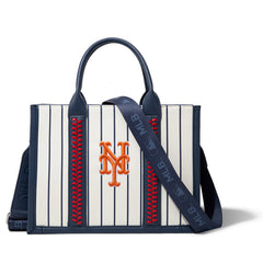 MLB New York Mets Leather Stitched Crossbody Bag-Stripe