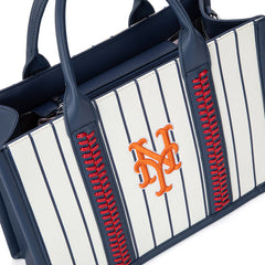 MLB New York Mets Leather Stitched Crossbody Bag-Stripe