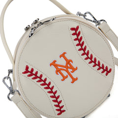 MLB New York Mets Leather Circle Crossbody Bag