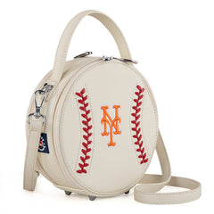 MLB New York Mets Leather Circle Crossbody Bag