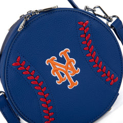 MLB New York Mets Leather Circle Crossbody Bag