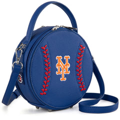 MLB New York Mets Leather Circle Crossbody Bag