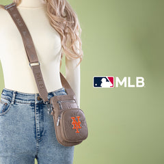 MLB New York Mets Crossbody Bag-Camel