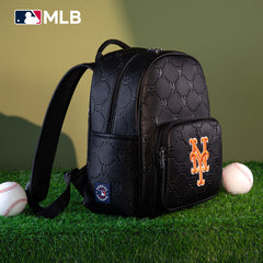 MLB New York Mets Sports Baseball Backpack-Black